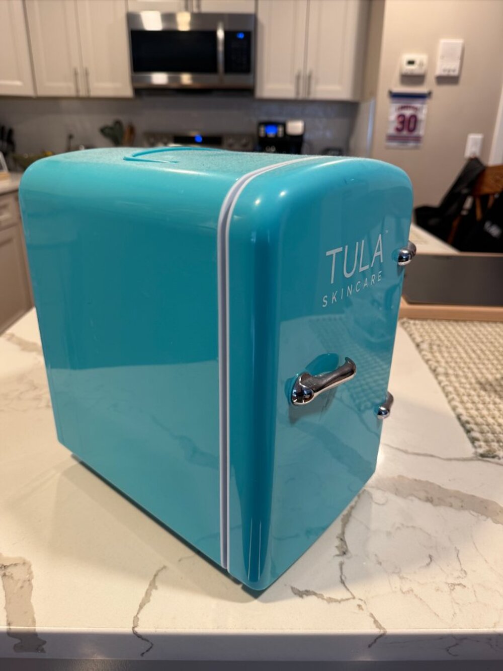 TULA Skincare Mini Fridge Turquoise Retro Beauty Fridge